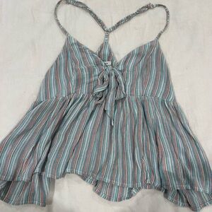 American Eagle Outfitters Blue and Pink Striped Camisole